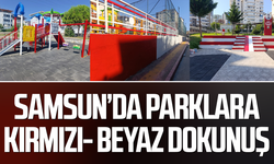 Samsun'da parklara kırmızı-beyaz dokunuş