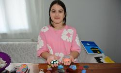 Samsunlu minik Elif Zehra deniz kabuklarını sanata dönüştürüyor