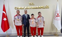 Canik’in şampiyonları Kaymakam Şeref Aydın’la buluştu!