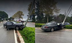 Samsun’da korkutan kaza! Aydınlatma direğine çarptı