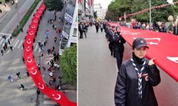 Samsun'da Cumhuriyet coşkusu! 1919 metrelik Türk bayrağıyla yürüdüler