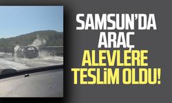 Samsun’da araç alevlere teslim oldu!