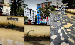 Samsun'da okul yolunda çukur tepkisi!