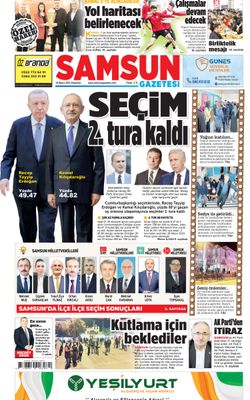 15 Mayıs Pazartesi Samsun Gazetesi
