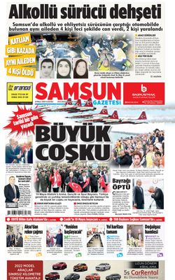 20 Mayıs Cumartesi Samsun Gazetesi