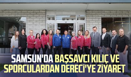 Samsun'da Başsavcı Mehmet Sabri Kılıç ve sporculardan Feyzullah Dereci'ye ziyaret 