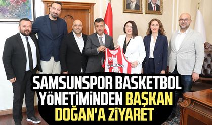 Samsunspor Basketbol yönetiminden Başkan Halit Doğan'a ziyaret