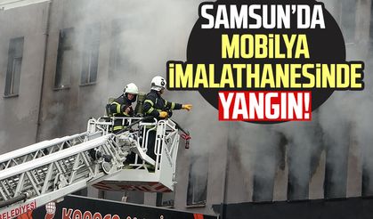 Samsun Tekkeköy'de mobilya imalathanesinde yangın!