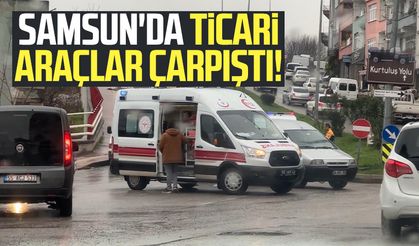 Samsun'da ticari araçlar çarpıştı! | Video