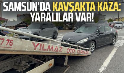 Samsun’da kavşakta kaza: Araçlar birbirine girdi!