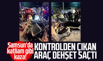 Samsun'da kontrolden çıkan araç dehşet saçtı! 2'si ağır 3 yaralı