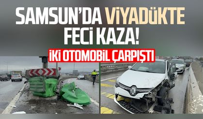 Viyadükteki kaza maddi hasarla atlatıldı