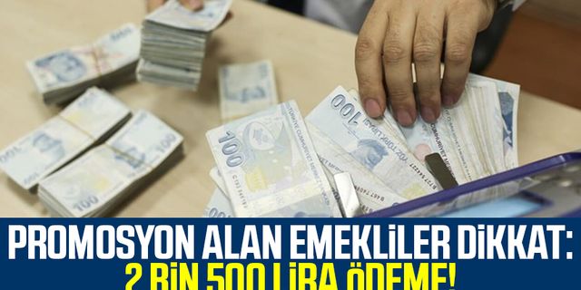 Promosyon alan emekliler dikkat: 2 bin 500 lira ödeme!
