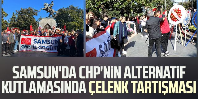 Samsun'da CHP'nin alternatif kutlamasında çelenk tartışması