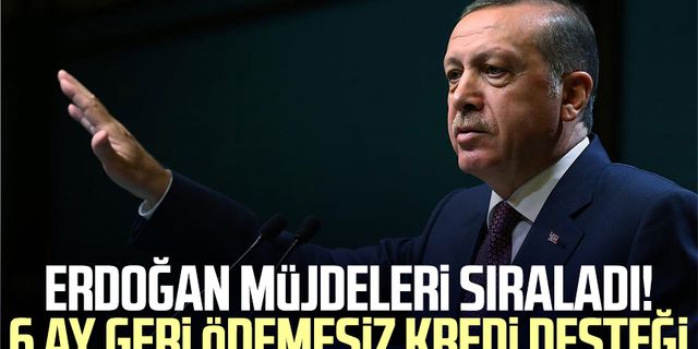Cumhurbaşkanı Erdoğan müjdeleri sıraladı! 6 ay geri ödemesiz kredi desteği