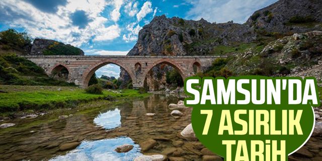 Samsun'da 7 asırlık Kurt Köprü'de dikkat çeken detay
