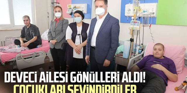 Deveci ailesi gönülleri aldı! Çocukları sevindirdiler