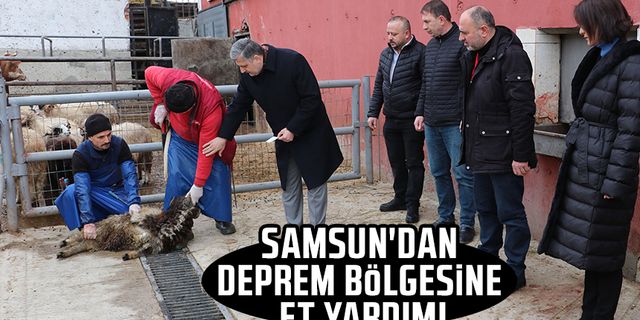 Samsun'dan deprem bölgesine et yardımı