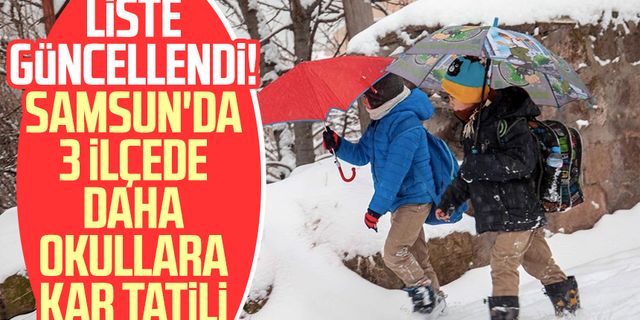 Liste güncellendi! Samsun'da 3 ilçede daha okullara kar tatili 6 Şubat Pazartesi