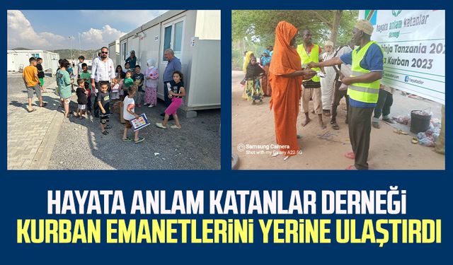 Samsun'da faaliyet gösteren Hayata Anlam Katanlar Derneği kurban emanetlerini yerine ulaştırdı