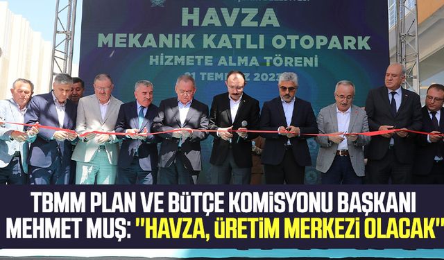 TBMM Plan ve Bütçe Komisyonu Başkanı Mehmet Muş: ''Havza, üretim merkezi olacak''