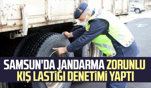Samsun'da jandarma zorunlu kış lastiği denetimi yaptı