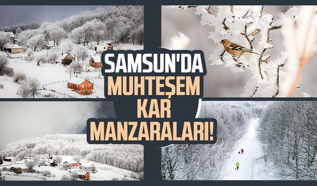 Samsun’da kartpostallık kar manzaları
