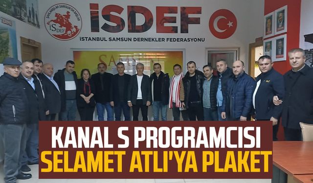 Kanal S programcısı Selamet Atlı'ya plaket 