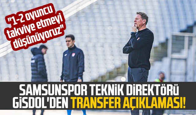 Samsunspor Teknik Direktörü Markus Gisdol:"En fazla 1-2 oyuncu takviye etmeyi düşünüyoruz"