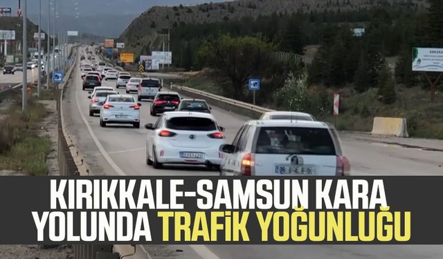 Kırıkkale-Samsun kara yolunda trafik yoğunluğu