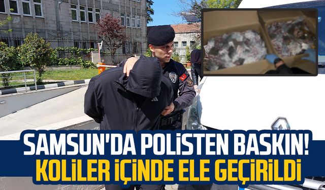 Samsun'da polisten baskın! Koliler içinde ele geçirildi