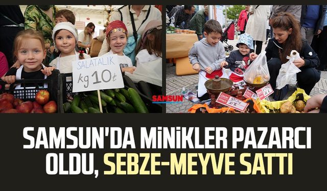 Matematik Seferberliği Projesi: Samsun'da minikler pazarcı oldu, sebze-meyve sattı