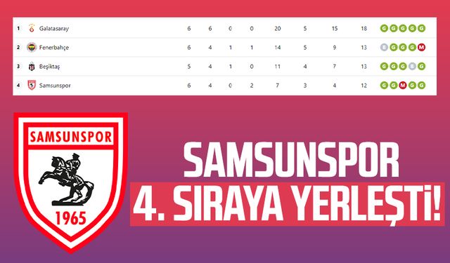 Samsunspor Süper Lig'de 4. sırada!