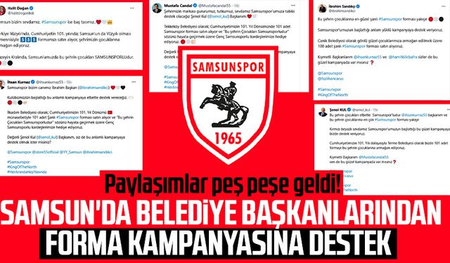 Samsun'da belediye başkanlarından forma kampanyasına destek