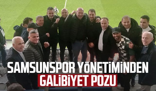 Samsunspor yönetiminden galibiyet pozu