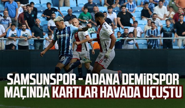 Samsunspor - Adana Demirspor maçında kartlar havada uçuştu