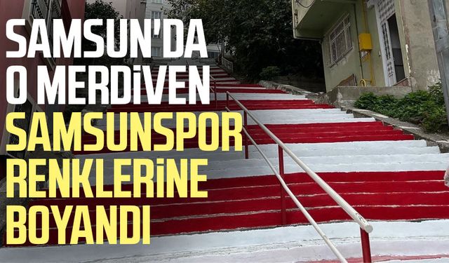 Samsun'da o merdiven Samsunspor renklerine boyandı