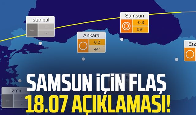 Samsun için flaş 18.07 açıklaması!