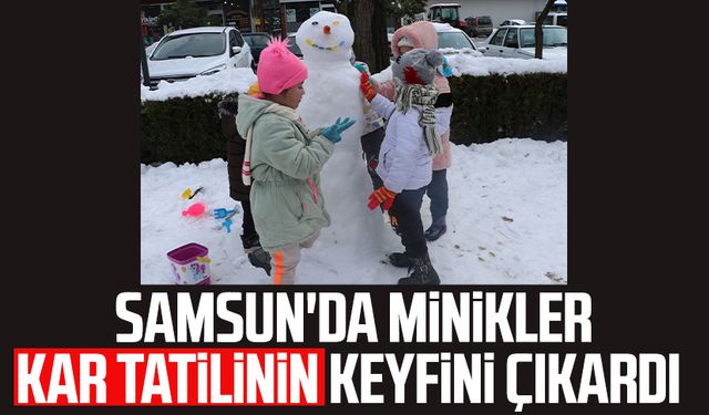 Samsun'da minikler kar tatilinin keyfini çıkardı