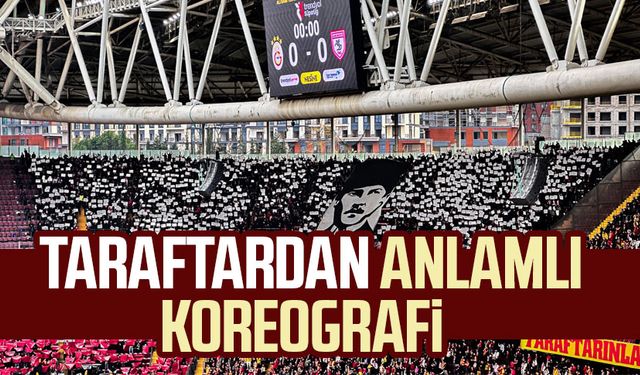 Galatasaray - Samsunspor maçında taraftardan anlamlı koreografi