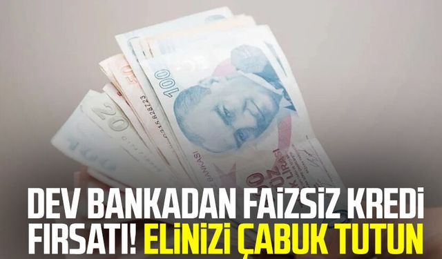 Dev bankadan faizsiz kredi fırsatı! Elinizi çabuk tutun