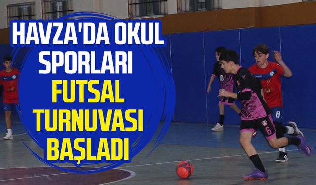 Havza'da okul sporları futsal turnuvası başladı