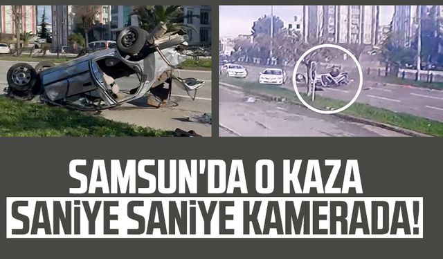 Samsun Körfez'de kaza! O anlar saniye saniye kamerada