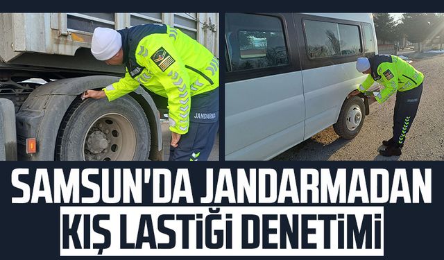 Samsun'da jandarmadan kış lastiği denetimi