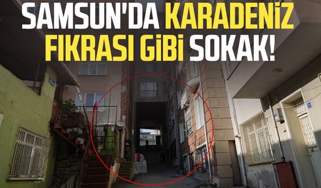 Samsun Kökçüoğlu Mahallesi'nde Karadeniz fıkrası gibi sokak!