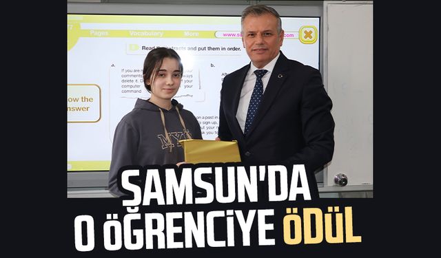 Samsun'da öğrenci Duru Bolat'a ödül