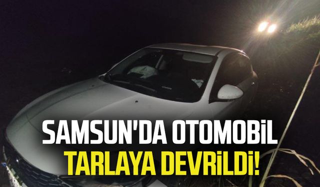 Samsun'da otomobil tarlaya devrildi!