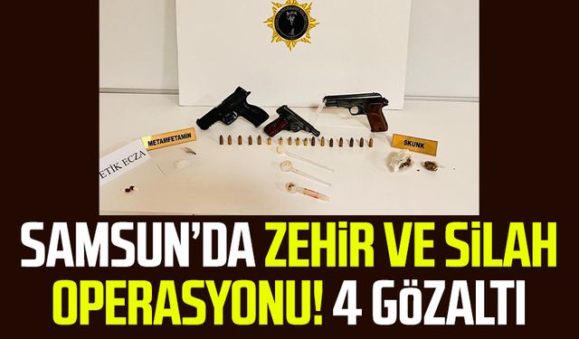 Samsun'da zehir ve silah operasyonu! 4 gözaltı