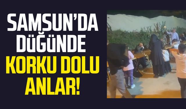 Samsun'da düğünde maganda kabusu! Korku dolu anlar