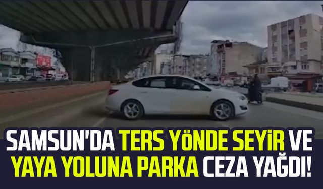 Samsun'da ters yönde seyir ve yaya yoluna parka ceza yağdı!